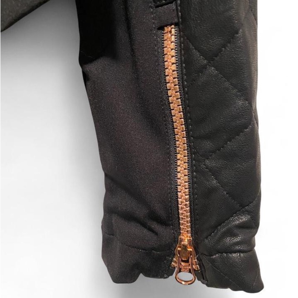 Victoria’s Secret Sport Black Faux Leather Quilted Jacket - Picture 4 of 10